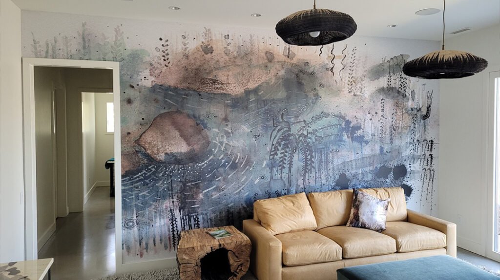 Robin Sprong Wallpapers _ Caitlin Mkhasibe _ River Rocks Vegetation _ New York _ interior design _ wallpaper